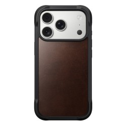 Husa de protectie robusta din piele Horween Nomad Rugged pentru iPhone 17 Pro, maro rustic Husa de protectie robusta din piele Horween Nomad Rugged pentru iPhone 17 Pro, maro rustic