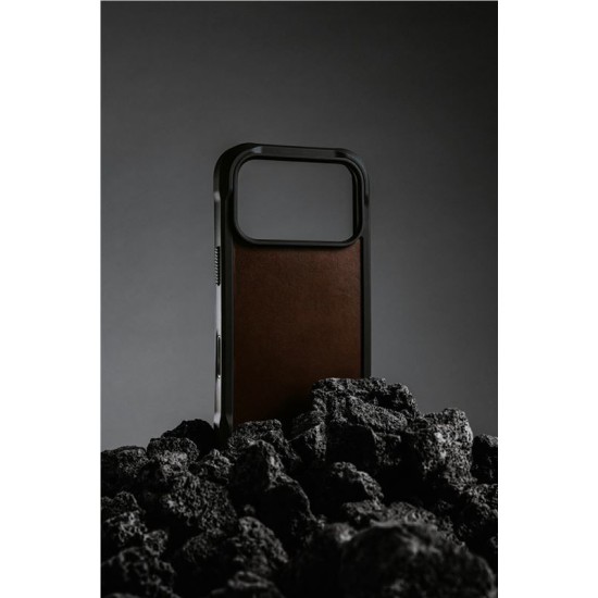 Husa de protectie robusta din piele Horween Nomad Rugged pentru iPhone 17 Pro, maro rustic (iPhone 17 Pro, NM011819858) by www.silkase.ro