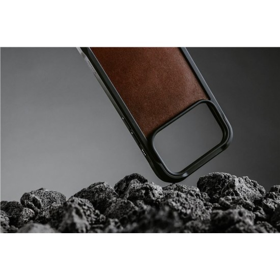 Husa de protectie robusta din piele Horween Nomad Rugged pentru iPhone 17 Pro, maro rustic (iPhone 17 Pro, NM011819858) by www.silkase.ro