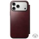 Husa tip carte din piele Horween Nomad Modern Folio pentru iPhone 17 Pro Max, visiniu (iPhone 17 Pro Max, NM011826858) by www.silkase.ro