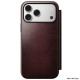 Husa tip carte din piele Horween Nomad Modern Folio pentru iPhone 17 Pro Max, visiniu (iPhone 17 Pro Max, NM011826858) by www.silkase.ro