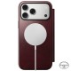 Husa tip carte din piele Horween Nomad Modern Folio pentru iPhone 17 Pro Max, visiniu (iPhone 17 Pro Max, NM011826858) by www.silkase.ro