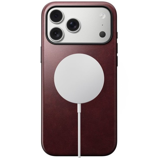 Husa de protectie din piele Horween Nomad Modern pentru iPhone 17 Pro Max, visiniu (iPhone 17 Pro Max, NM011840858) by www.silkase.ro
