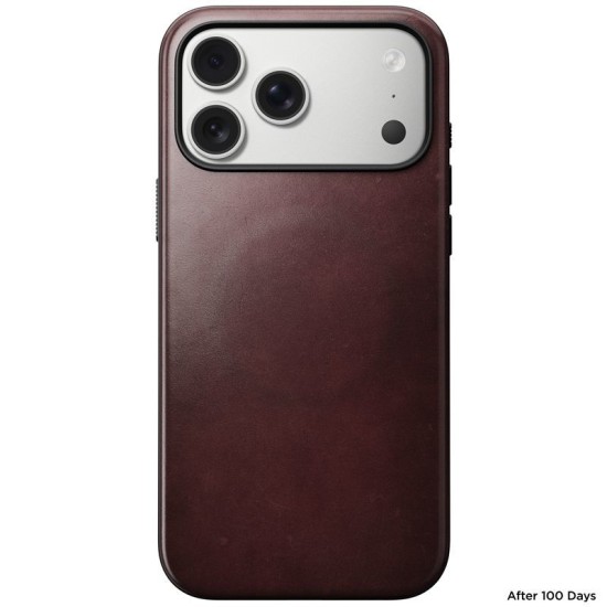 Husa de protectie din piele Horween Nomad Modern pentru iPhone 17 Pro Max, visiniu (iPhone 17 Pro Max, NM011840858) by www.silkase.ro