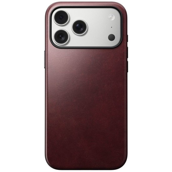 Husa de protectie din piele Horween Nomad Modern pentru iPhone 17 Pro Max, visiniu (iPhone 17 Pro Max, NM011840858) by www.silkase.ro