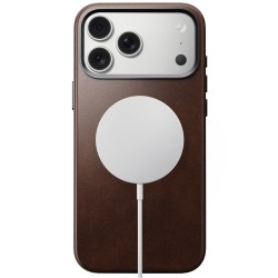 Husa traditionala din piele Horween Nomad pentru iPhone 17 Pro Max, maro rustic Husa traditionala din piele Horween Nomad pentru iPhone 17 Pro Max, maro rustic