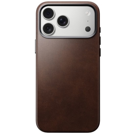 Husa traditionala din piele Horween Nomad pentru iPhone 17 Pro Max, maro rustic (iPhone 17 Pro Max, NM011918858) by www.silkase.ro