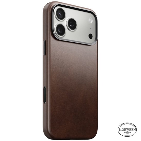 Husa traditionala din piele Horween Nomad pentru iPhone 17 Pro Max, maro rustic (iPhone 17 Pro Max, NM011918858) by www.silkase.ro
