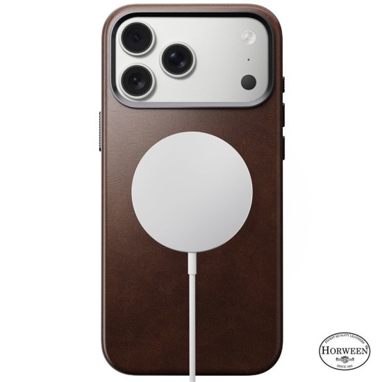 Husa traditionala din piele Horween Nomad pentru iPhone 17 Pro Max, maro rustic (iPhone 17 Pro Max, NM011918858) by www.silkase.ro
