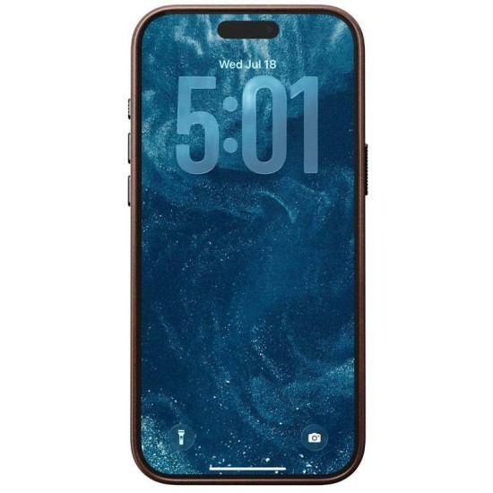 Husa traditionala din piele Horween Nomad pentru iPhone 17 Pro Max, maro rustic (iPhone 17 Pro Max, NM011918858) by www.silkase.ro
