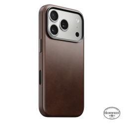 Husa traditionala din piele Horween Nomad pentru iPhone 17 Pro, maro rustic Husa traditionala din piele Horween Nomad pentru iPhone 17 Pro, maro rustic
