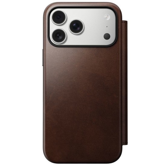 Husa tip carte din piele Horween Nomad Modern Folio pentru iPhone 17 Pro Max, maro rustic (Nomad, Ingredi) by www.silkase.ro Husa tip carte din piele Horween Nomad Modern Folio pentru iPhone 17 Pro Max, maro rustic (iPhone 17 Pro Max, NM014100858) by www.silkase.ro