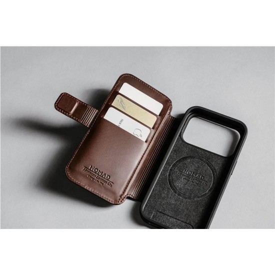 Husa tip carte din piele Horween Nomad Modern Folio pentru iPhone 17 Pro Max, maro rustic (Nomad, Ingredi) by www.silkase.ro Husa tip carte din piele Horween Nomad Modern Folio pentru iPhone 17 Pro Max, maro rustic (iPhone 17 Pro Max, NM014100858) by www.silkase.ro