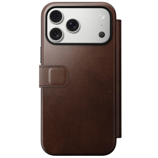 Husa tip carte din piele Horween Nomad Modern Folio pentru iPhone 17 Pro Max, maro rustic (Nomad, Ingredi) by www.silkase.ro Husa tip carte din piele Horween Nomad Modern Folio pentru iPhone 17 Pro Max, maro rustic (iPhone 17 Pro Max, NM014100858) by www.silkase.ro