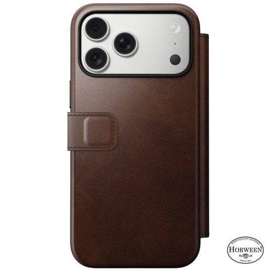 Husa tip carte din piele Horween Nomad Modern Folio pentru iPhone 17 Pro Max, maro rustic (Nomad, Ingredi) by www.silkase.ro Husa tip carte din piele Horween Nomad Modern Folio pentru iPhone 17 Pro Max, maro rustic (iPhone 17 Pro Max, NM014100858) by www.silkase.ro