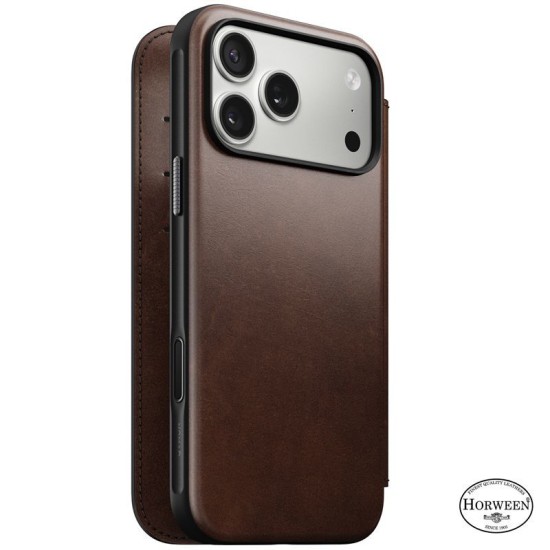 Husa tip carte din piele Horween Nomad Modern Folio pentru iPhone 17 Pro Max, maro rustic (Nomad, Ingredi) by www.silkase.ro Husa tip carte din piele Horween Nomad Modern Folio pentru iPhone 17 Pro Max, maro rustic (iPhone 17 Pro Max, NM014100858) by www.silkase.ro