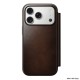 Husa tip carte din piele Horween Nomad Modern Folio pentru iPhone 17 Pro, maro rustic (iPhone 17 Pro, NM014155858) by www.silkase.ro
