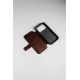 Husa tip carte din piele Horween Nomad Modern Folio pentru iPhone 17 Pro, maro rustic (iPhone 17 Pro, NM014155858) by www.silkase.ro