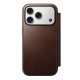 Husa tip carte din piele Horween Nomad Modern Folio pentru iPhone 17 Pro, maro rustic (iPhone 17 Pro, NM014155858) by www.silkase.ro