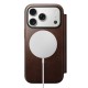 Husa tip carte din piele Horween Nomad Modern Folio pentru iPhone 17 Pro, maro rustic (iPhone 17 Pro, NM014155858) by www.silkase.ro
