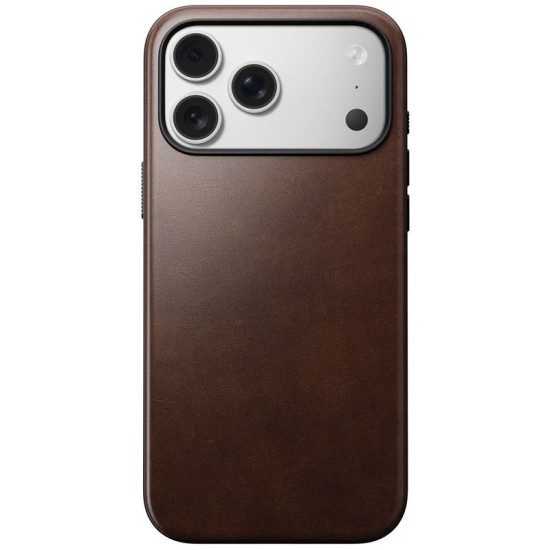 Husa de protectie din piele Horween Nomad Modern pentru iPhone 17 Pro Max, maro rustic (iPhone 17 Pro Max, NM014247858) by www.silkase.ro