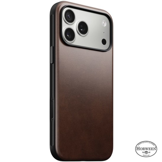 Husa de protectie din piele Horween Nomad Modern pentru iPhone 17 Pro Max, maro rustic (iPhone 17 Pro Max, NM014247858) by www.silkase.ro
