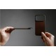 Capac spate magnetic din piele Horween Nomad pentru iPhone 17 Pro Max, maro rustic (iPhone 17 Pro Max, NM014384858) by www.silkase.ro