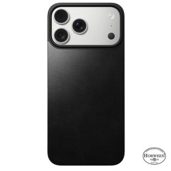 Capac spate magnetic din piele Horween Nomad pentru iPhone 17 Pro Max, negru