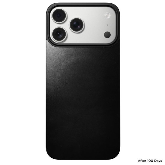 Capac spate magnetic din piele Horween Nomad pentru iPhone 17 Pro Max, negru (iPhone 17 Pro Max, NM014391858) by www.silkase.ro