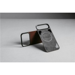 Capac spate magnetic din piele Horween Nomad pentru iPhone 17 Pro Max, negru Capac spate magnetic din piele Horween Nomad pentru iPhone 17 Pro Max, negru
