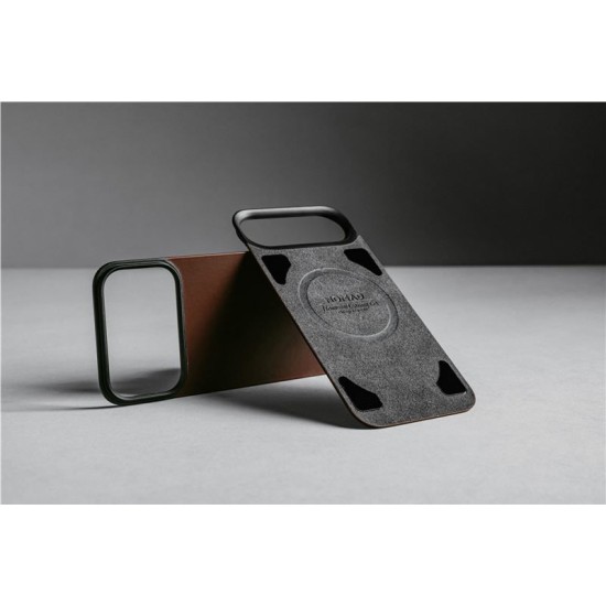 Capac spate magnetic din piele Horween Nomad pentru iPhone 17 Pro Max, negru (iPhone 17 Pro Max, NM014391858) by www.silkase.ro