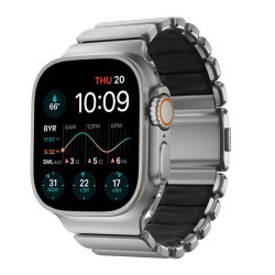 Curea Nomad Stratos Natural Titanium Black FKM pentru Apple Watch 45/46/49mm