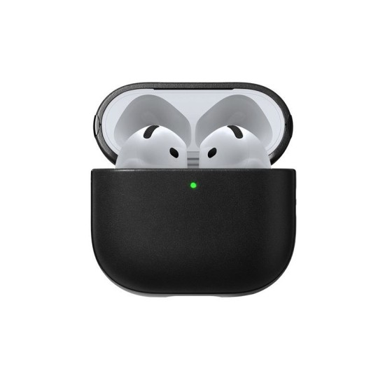Husa de protectie din piele Nomad Modern pentru Airpods 4, neagra (4, NM014582858) by www.silkase.ro