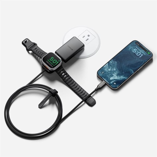 Cablu universal pentru incarcare Nomad compatibil cu Apple Watch, 100W, USB-C, 1.5m, Carbide (Ingredi, NM014780858) by www.silkase.ro