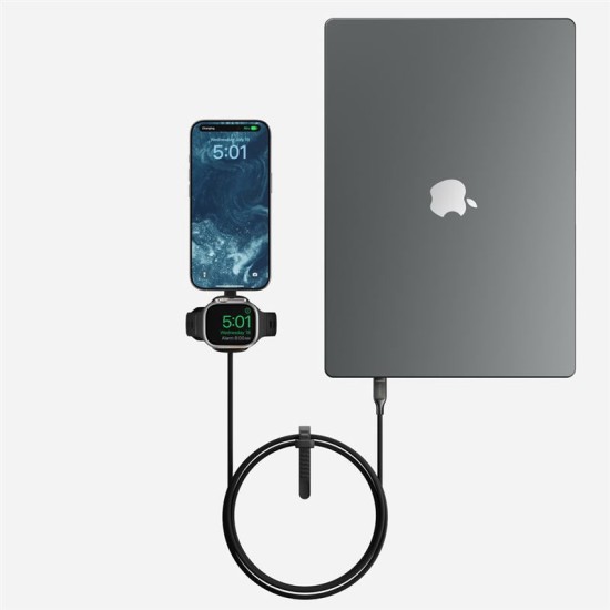 Cablu universal pentru incarcare Nomad compatibil cu Apple Watch, 100W, USB-C, 1.5m, Carbide (Ingredi, NM014780858) by www.silkase.ro