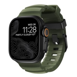 Curea cauciuc NOMAD Rocky Point compatibila cu Apple Watch 4/5/6/7/8/9/10/SE/Ultra1/2 42/44/45/46/49mm Forest/Black