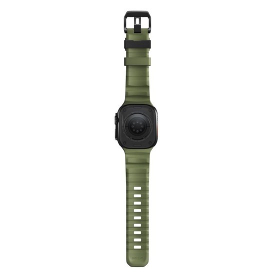 Curea cauciuc NOMAD Rocky Point compatibila cu Apple Watch 4/5/6/7/8/9/10/SE/Ultra1/2 42/44/45/46/49mm Forest/Black (Ingredi, NM014797858) by www.silkase.ro