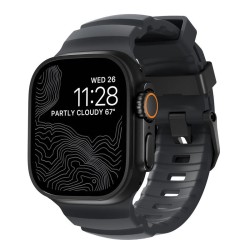 Curea cauciuc NOMAD Rocky Point compatibila cu Apple Watch 4/5/6/7/8/9/10/SE/Ultra1/2 42/44/45/46/49mm Storm/Black