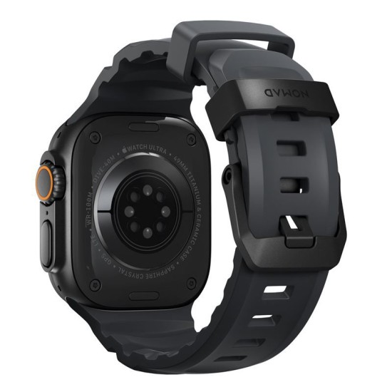 Curea cauciuc NOMAD Rocky Point compatibila cu Apple Watch 4/5/6/7/8/9/10/SE/Ultra1/2 42/44/45/46/49mm Storm/Black (Nomad, Ingredi) by www.silkase.ro Curea cauciuc NOMAD Rocky Point compatibila cu Apple Watch 4/5/6/7/8/9/10/SE/Ultra1/2 42/44/45/46/49mm Storm/Black (Ingredi, NM014803858) by www.silkase.ro