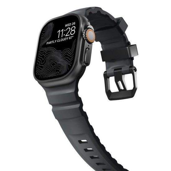 Curea cauciuc NOMAD Rocky Point compatibila cu Apple Watch 4/5/6/7/8/9/10/SE/Ultra1/2 42/44/45/46/49mm Storm/Black (Nomad, Ingredi) by www.silkase.ro Curea cauciuc NOMAD Rocky Point compatibila cu Apple Watch 4/5/6/7/8/9/10/SE/Ultra1/2 42/44/45/46/49mm Storm/Black (Ingredi, NM014803858) by www.silkase.ro