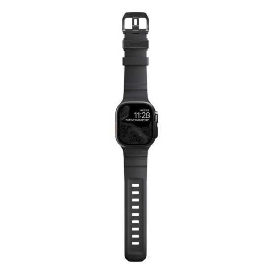 Curea cauciuc NOMAD Rocky Point compatibila cu Apple Watch 4/5/6/7/8/9/10/SE/Ultra1/2 42/44/45/46/49mm Storm/Black (Nomad, Ingredi) by www.silkase.ro Curea cauciuc NOMAD Rocky Point compatibila cu Apple Watch 4/5/6/7/8/9/10/SE/Ultra1/2 42/44/45/46/49mm Storm/Black (Ingredi, NM014803858) by www.silkase.ro