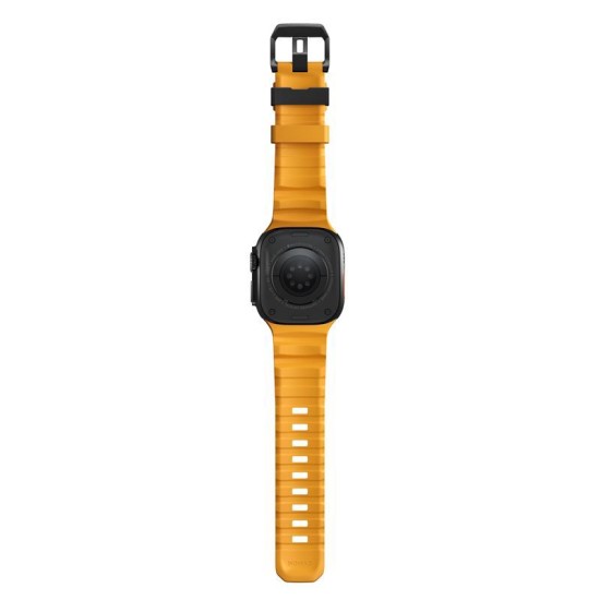 Curea cauciuc NOMAD Rocky Point compatibila cu Apple Watch 4/5/6/7/8/9/10/SE/Ultra1/2 42/44/45/46/49mm Sol/Black (Ingredi, NM014810858) by www.silkase.ro