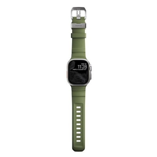 Curea cauciuc NOMAD Rocky Point compatibila cu Apple Watch 4/5/6/7/8/9/10/SE/Ultra1/2 42/44/45/46/49mm Forest/Silver (Nomad, Ingredi) by www.silkase.ro Curea cauciuc NOMAD Rocky Point compatibila cu Apple Watch 4/5/6/7/8/9/10/SE/Ultra1/2 42/44/45/46/49mm Forest/Silver (Ingredi, NM014841858) by www.silkase.ro