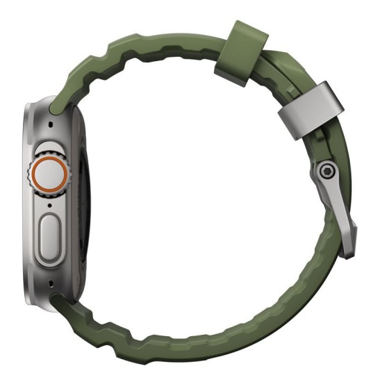 Curea cauciuc NOMAD Rocky Point compatibila cu Apple Watch 4/5/6/7/8/9/10/SE/Ultra1/2 42/44/45/46/49mm Forest/Silver (Nomad, Ingredi) by www.silkase.ro Curea cauciuc NOMAD Rocky Point compatibila cu Apple Watch 4/5/6/7/8/9/10/SE/Ultra1/2 42/44/45/46/49mm Forest/Silver (Ingredi, NM014841858) by www.silkase.ro