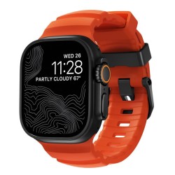 Curea cauciuc NOMAD Rocky Point compatibila cu Apple Watch 4/5/6/7/8/9/10/SE/Ultra1/2 42/44/45/46/49mm Magma/Black