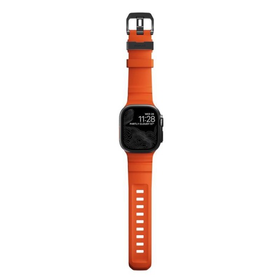 Curea cauciuc NOMAD Rocky Point compatibila cu Apple Watch 4/5/6/7/8/9/10/SE/Ultra1/2 42/44/45/46/49mm Magma/Black (Nomad, Ingredi) by www.silkase.ro Curea cauciuc NOMAD Rocky Point compatibila cu Apple Watch 4/5/6/7/8/9/10/SE/Ultra1/2 42/44/45/46/49mm Magma/Black (Ingredi, NM014865858) by www.silkase.ro