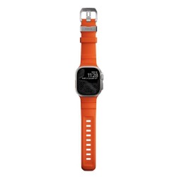 Curea cauciuc NOMAD Rocky Point compatibila cu Apple Watch 4/5/6/7/8/9/10/SE/Ultra1/2 42/44/45/46/49mm Magma/Silver