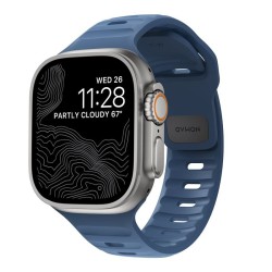 Curea rezistenta la apa NOMAD Sport compatibila cu Apple Watch 4/5/6/7/8/9/10/SE/Ultra1/2 42/44/45/46/49mm, M/L, Naval Blue