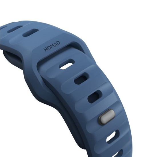 Curea rezistenta la apa NOMAD Sport compatibila cu Apple Watch 4/5/6/7/8/9/10/SE/Ultra1/2 42/44/45/46/49mm, M/L, Naval Blue (Ingredi, NM014919858) by www.silkase.ro