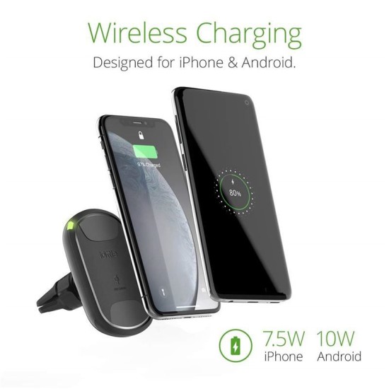 Suport auto, iOttie, iTap Wireless 2, Suport magnetic cu incarcare rapida, Negru (Suport auto, HLCRIO138) by www.silkase.ro